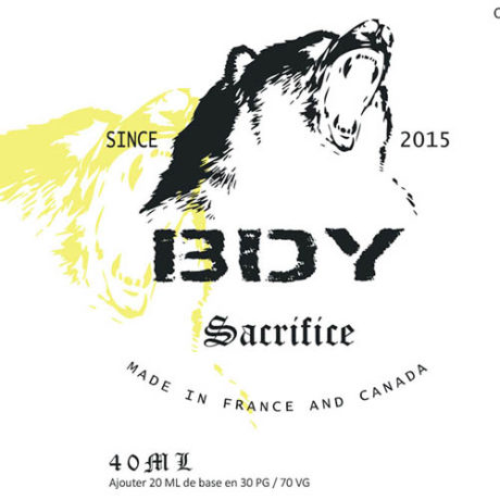 Etiquette e-liquide sacrifice par bdy